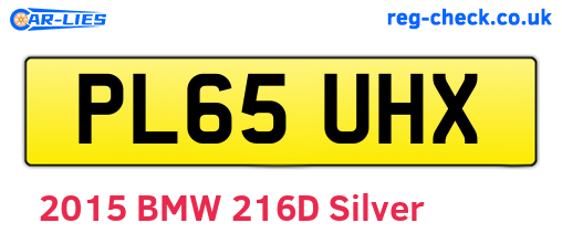 PL65UHX are the vehicle registration plates.