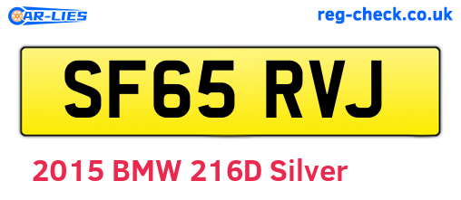 SF65RVJ are the vehicle registration plates.