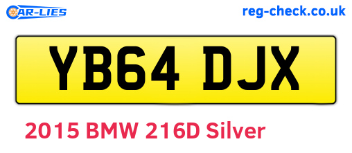 YB64DJX are the vehicle registration plates.