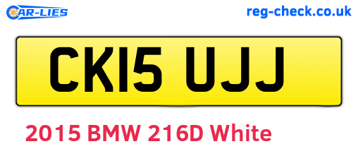 CK15UJJ are the vehicle registration plates.