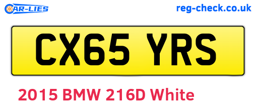 CX65YRS are the vehicle registration plates.