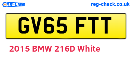 GV65FTT are the vehicle registration plates.