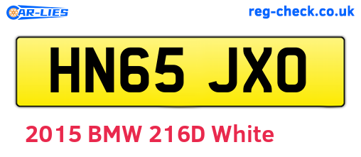 HN65JXO are the vehicle registration plates.