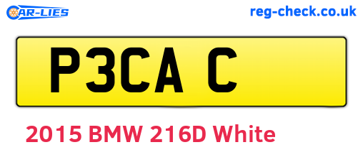 P3CAC are the vehicle registration plates.