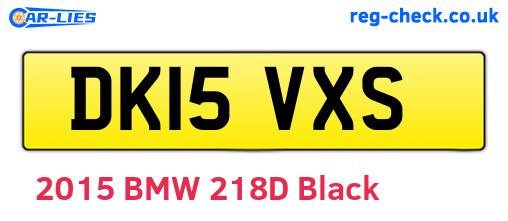 DK15VXS are the vehicle registration plates.