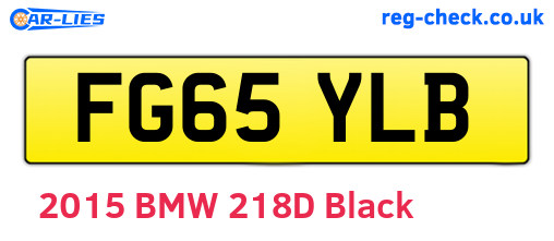 FG65YLB are the vehicle registration plates.