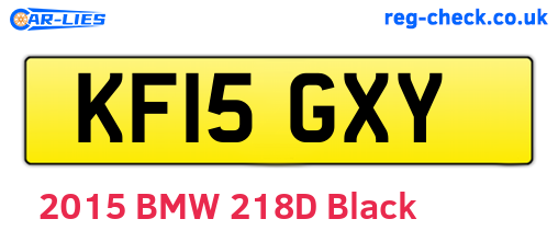 KF15GXY are the vehicle registration plates.
