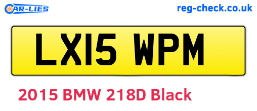 LX15WPM are the vehicle registration plates.