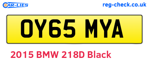 OY65MYA are the vehicle registration plates.