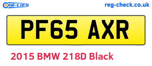 PF65AXR are the vehicle registration plates.