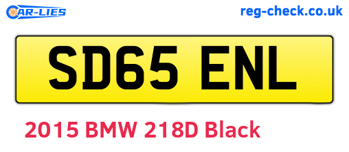 SD65ENL are the vehicle registration plates.