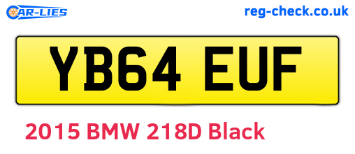 YB64EUF are the vehicle registration plates.