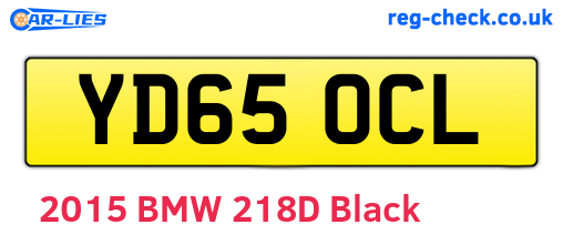 YD65OCL are the vehicle registration plates.