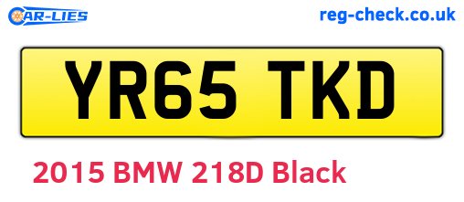 YR65TKD are the vehicle registration plates.