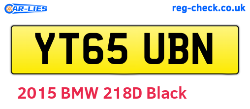 YT65UBN are the vehicle registration plates.
