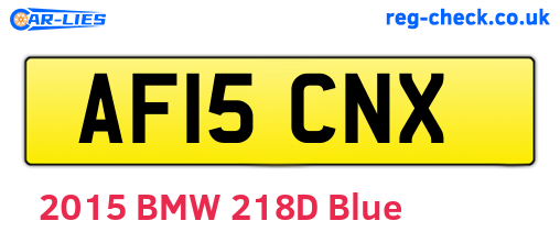 AF15CNX are the vehicle registration plates.