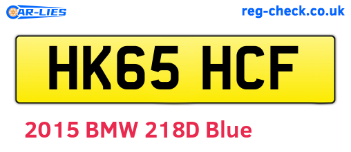 HK65HCF are the vehicle registration plates.