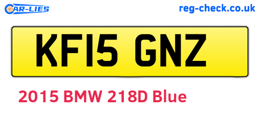 KF15GNZ are the vehicle registration plates.