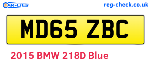 MD65ZBC are the vehicle registration plates.