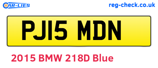 PJ15MDN are the vehicle registration plates.