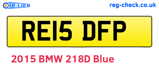 RE15DFP are the vehicle registration plates.