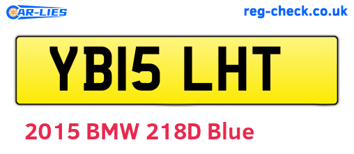 YB15LHT are the vehicle registration plates.