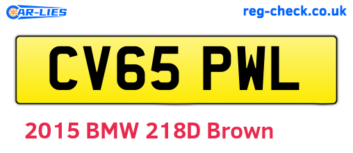 CV65PWL are the vehicle registration plates.