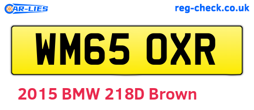 WM65OXR are the vehicle registration plates.