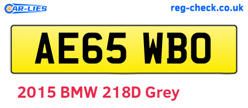 AE65WBO are the vehicle registration plates.
