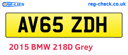 AV65ZDH are the vehicle registration plates.
