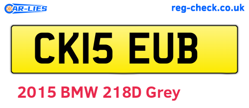 CK15EUB are the vehicle registration plates.