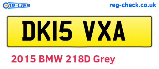 DK15VXA are the vehicle registration plates.