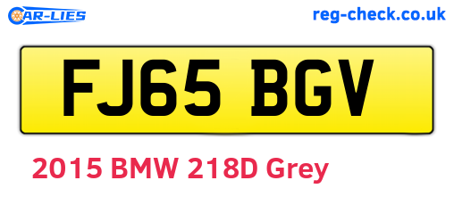 FJ65BGV are the vehicle registration plates.