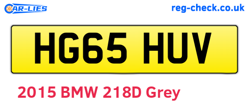 HG65HUV are the vehicle registration plates.