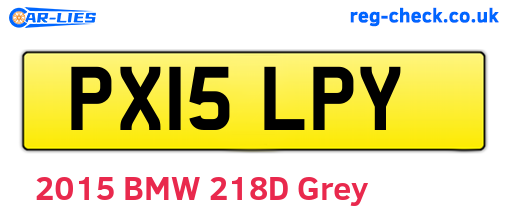 PX15LPY are the vehicle registration plates.