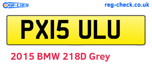 PX15ULU are the vehicle registration plates.