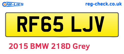 RF65LJV are the vehicle registration plates.