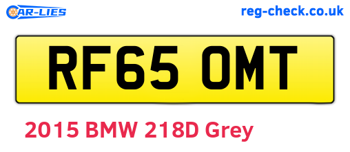 RF65OMT are the vehicle registration plates.