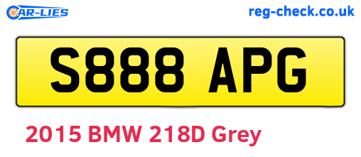 S888APG are the vehicle registration plates.