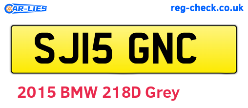 SJ15GNC are the vehicle registration plates.