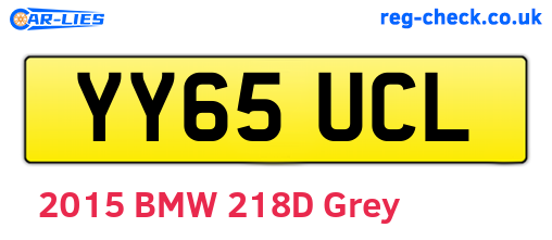 YY65UCL are the vehicle registration plates.