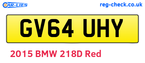 GV64UHY are the vehicle registration plates.