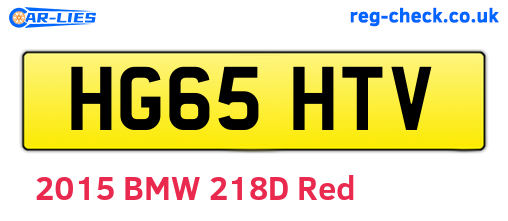 HG65HTV are the vehicle registration plates.