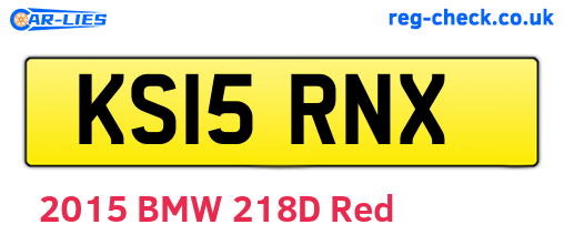 KS15RNX are the vehicle registration plates.