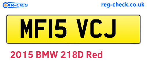 MF15VCJ are the vehicle registration plates.