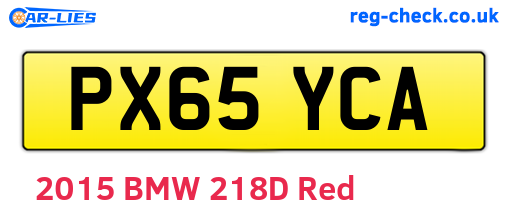 PX65YCA are the vehicle registration plates.