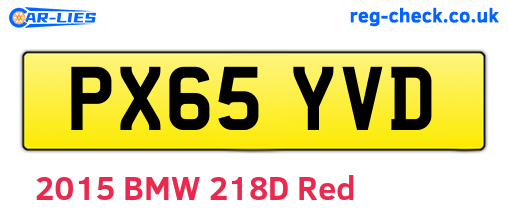 PX65YVD are the vehicle registration plates.