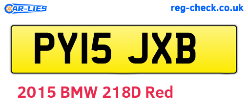 PY15JXB are the vehicle registration plates.