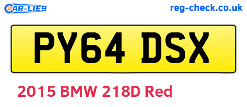 PY64DSX are the vehicle registration plates.