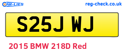 S25JWJ are the vehicle registration plates.